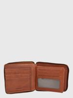 Billetera Cuero Unisex Om Middleton Zip Café Hush Puppies