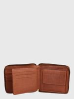 Billetera Cuero Unisex Om Middleton Zip Café Hush Puppies