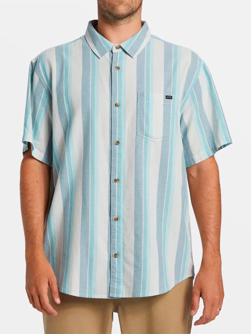Camisa Manga Corta Hombre All Day Stripe Azul Billabong