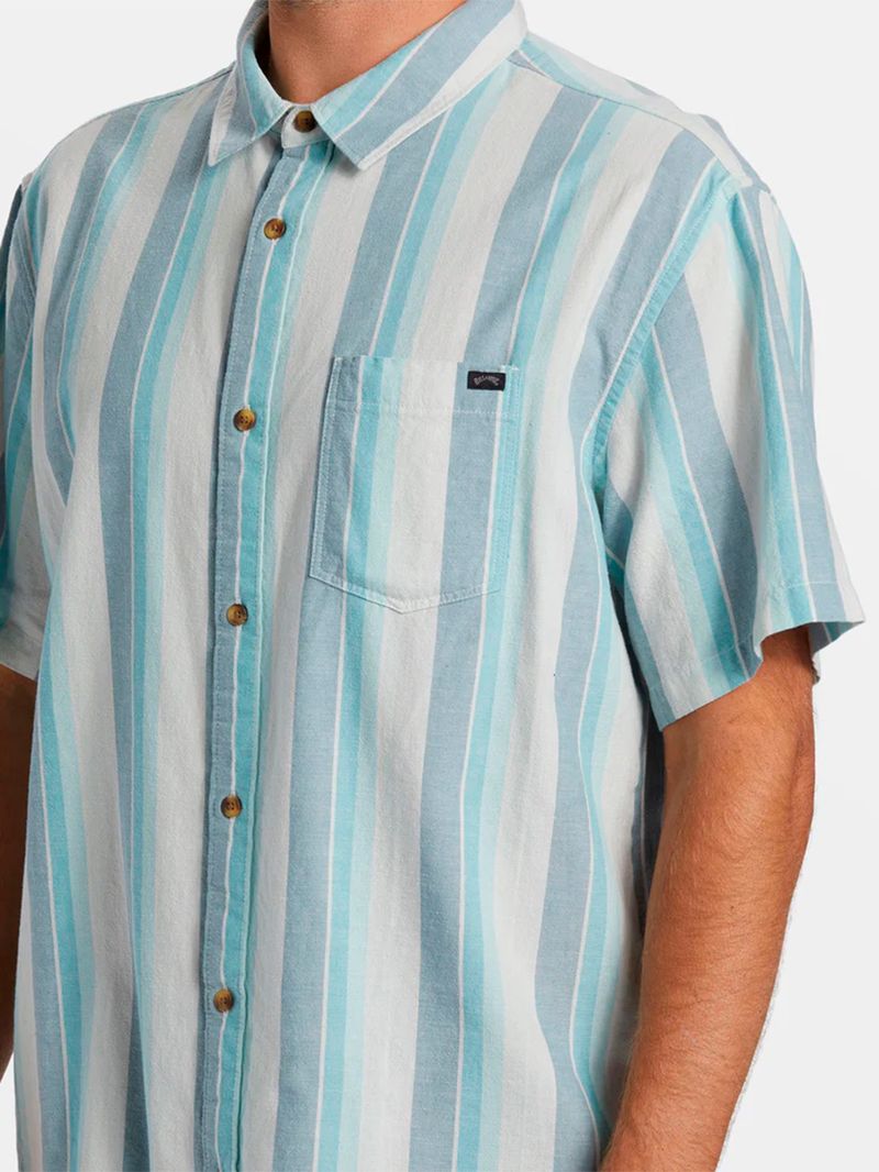 Camisa Manga Corta Hombre All Day Stripe Azul Billabong