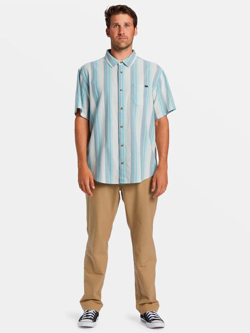 Camisa Manga Corta Hombre All Day Stripe Azul Billabong