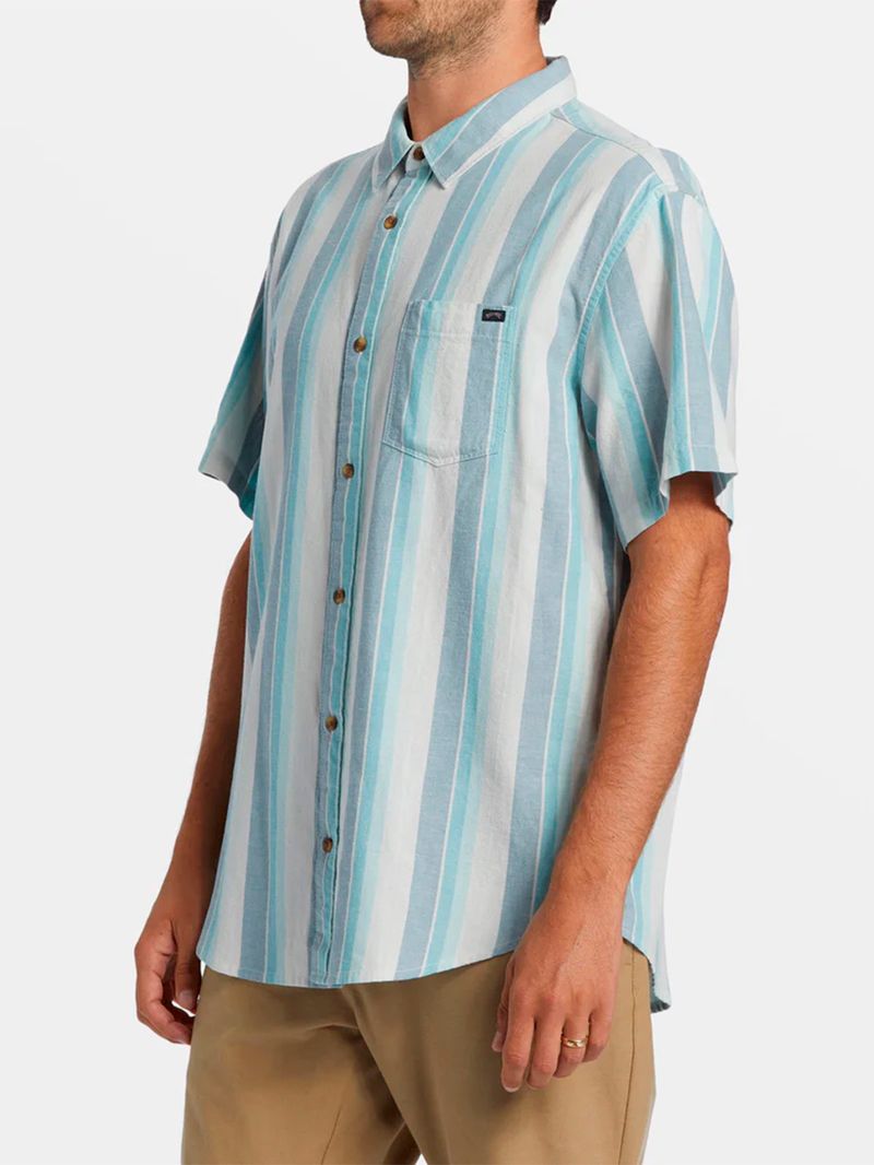 Camisa Manga Corta Hombre All Day Stripe Azul Billabong