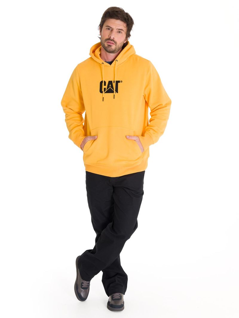 Poleron-Casual-Unisex-FLEECE-CAT-LOGO-PULLOVER-HOODIE-AMARILLO-CAT