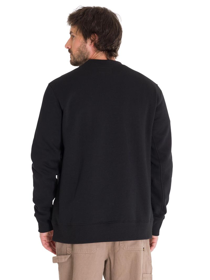 Poleron-Casual-Unisex-CATERPILLAR-LOGO-CREWNECK-SWEATSHIRT-NEGRO-CAT