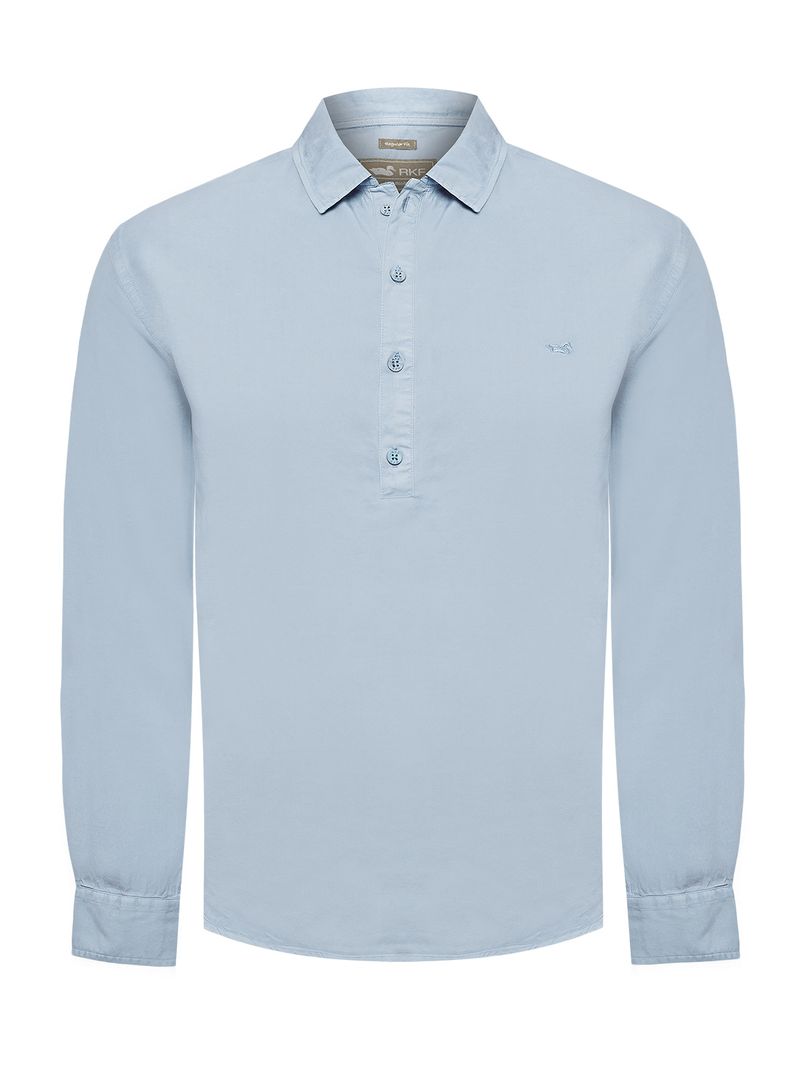 Camisa-Tencel-Hombre-Tencelhalf-Azul-Rockford