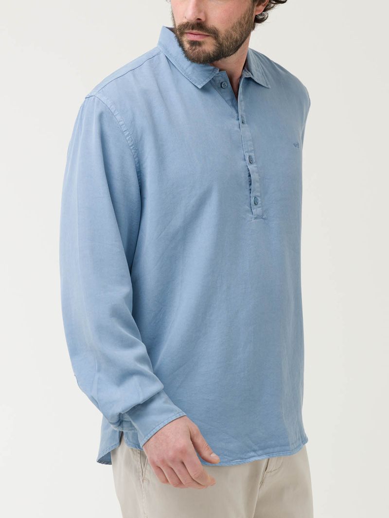 Camisa-Tencel-Hombre-Tencelhalf-Azul-Rockford