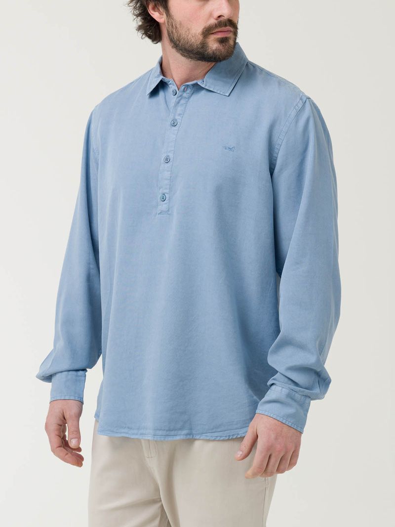 Camisa-Tencel-Hombre-Tencelhalf-Azul-Rockford