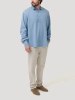Camisa-Tencel-Hombre-Tencelhalf-Azul-Rockford