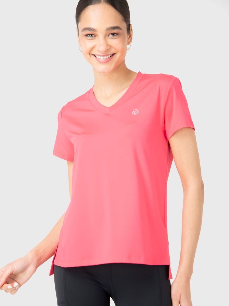 Polera Mujer V-Neck Fucsia Bsoul