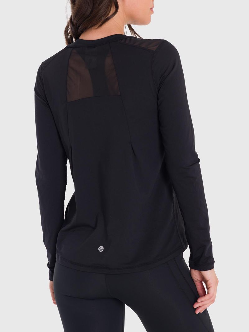 Polera Mujer First Layer Mesh Negra Bsoul