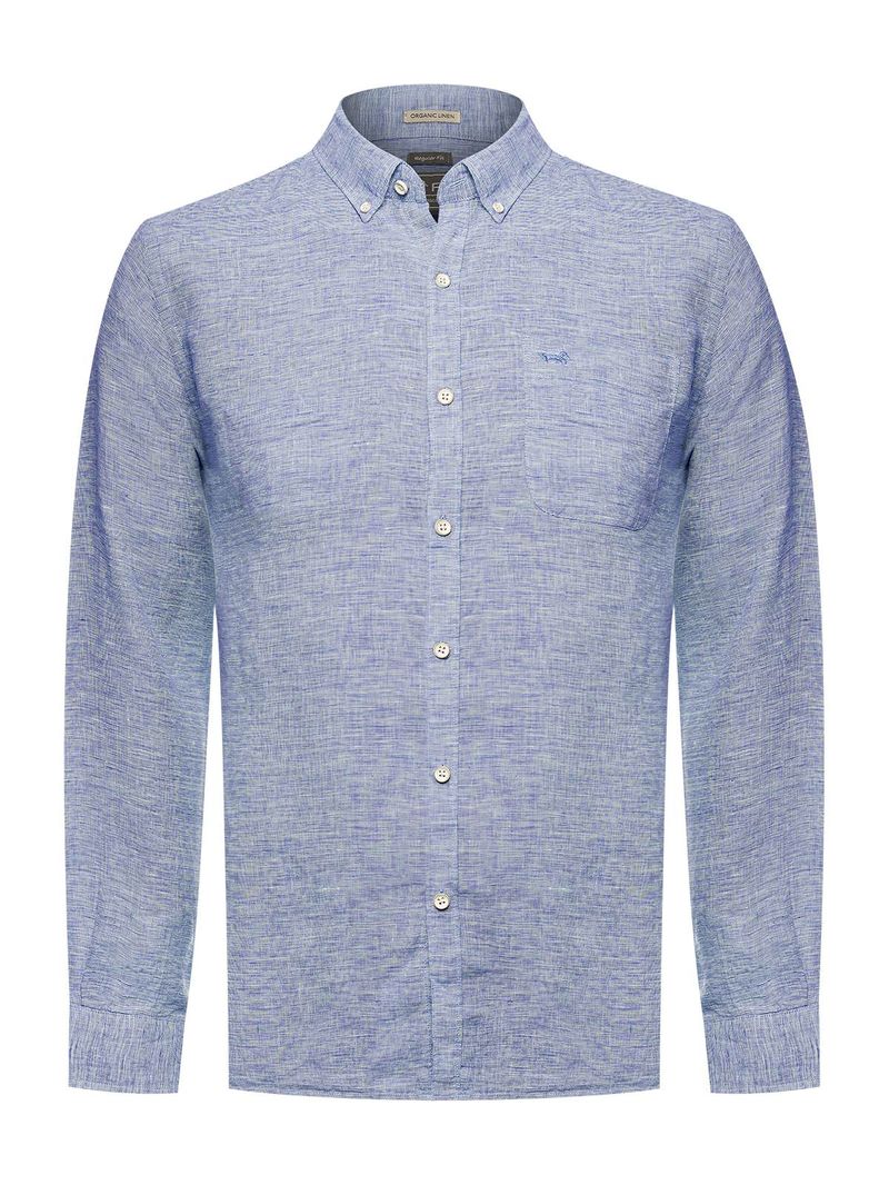 Camisa-Lino-Organico-Hombre-Linentex-Azul-Rockford