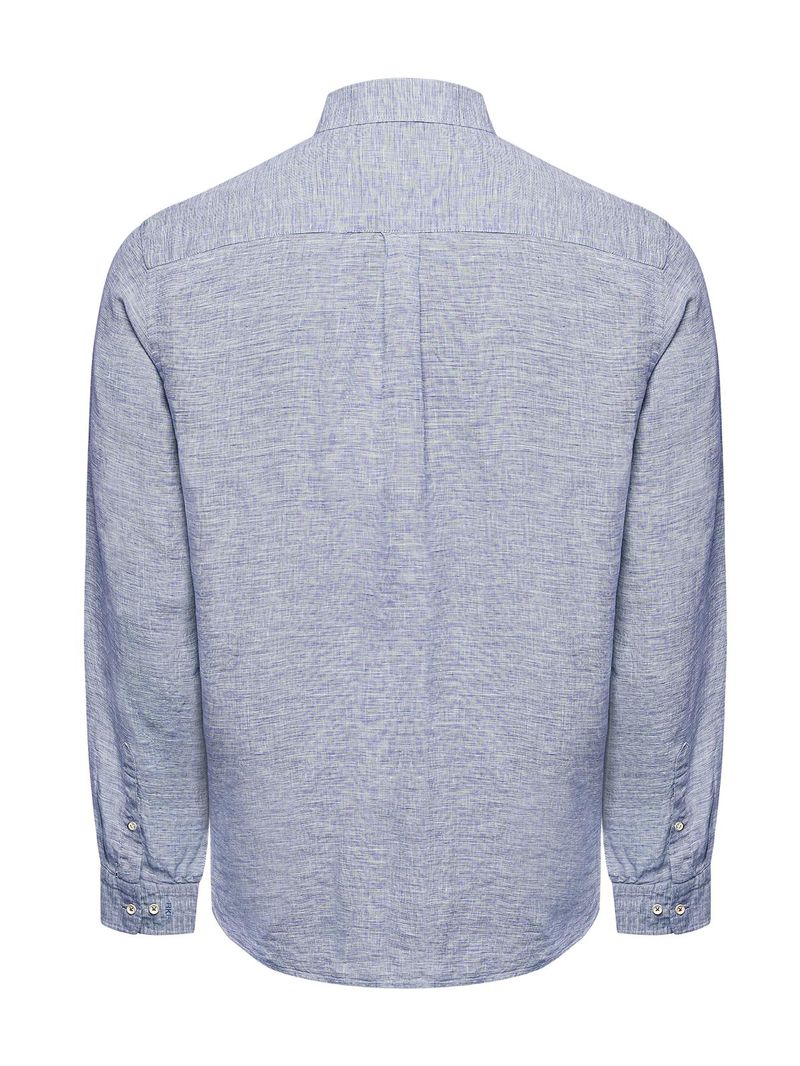 Camisa-Lino-Organico-Hombre-Linentex-Azul-Rockford