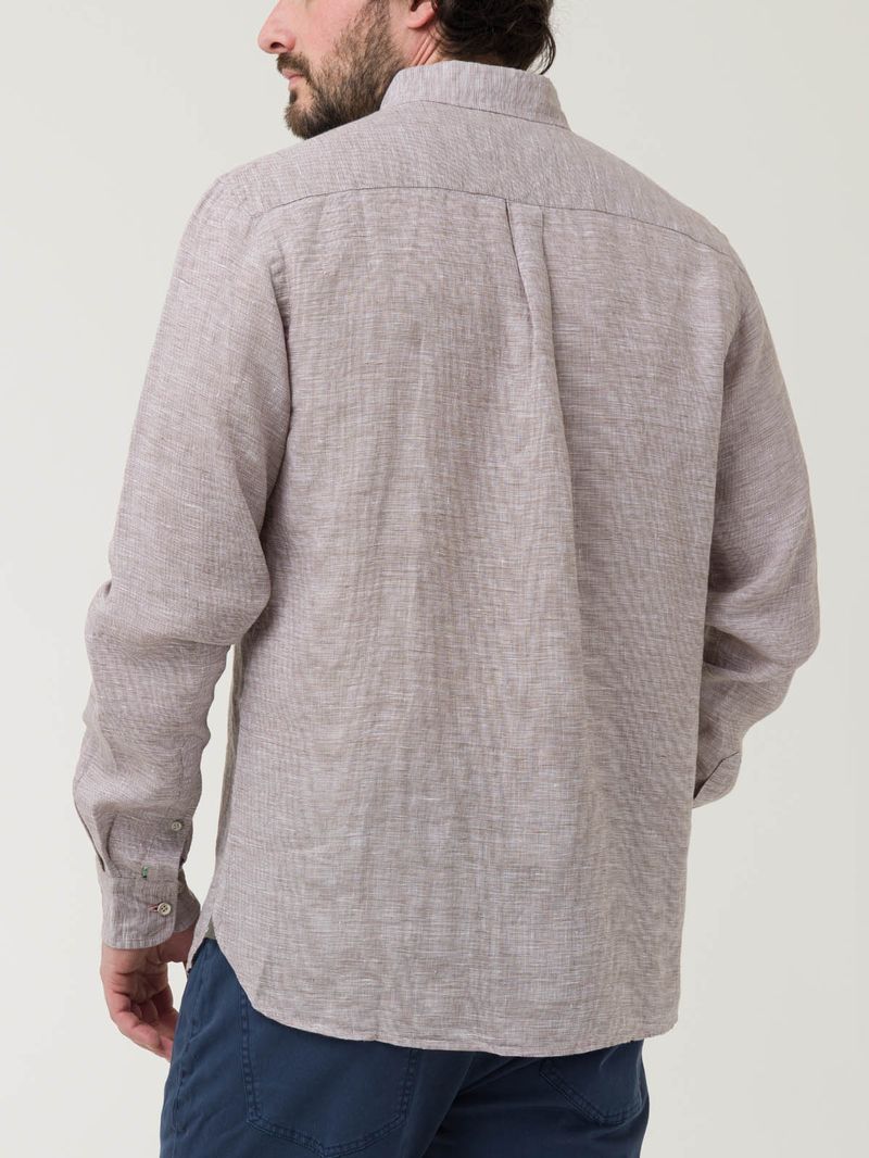 Camisa-Lino-Organico-Hombre-Linentex-Cafe-Rockford