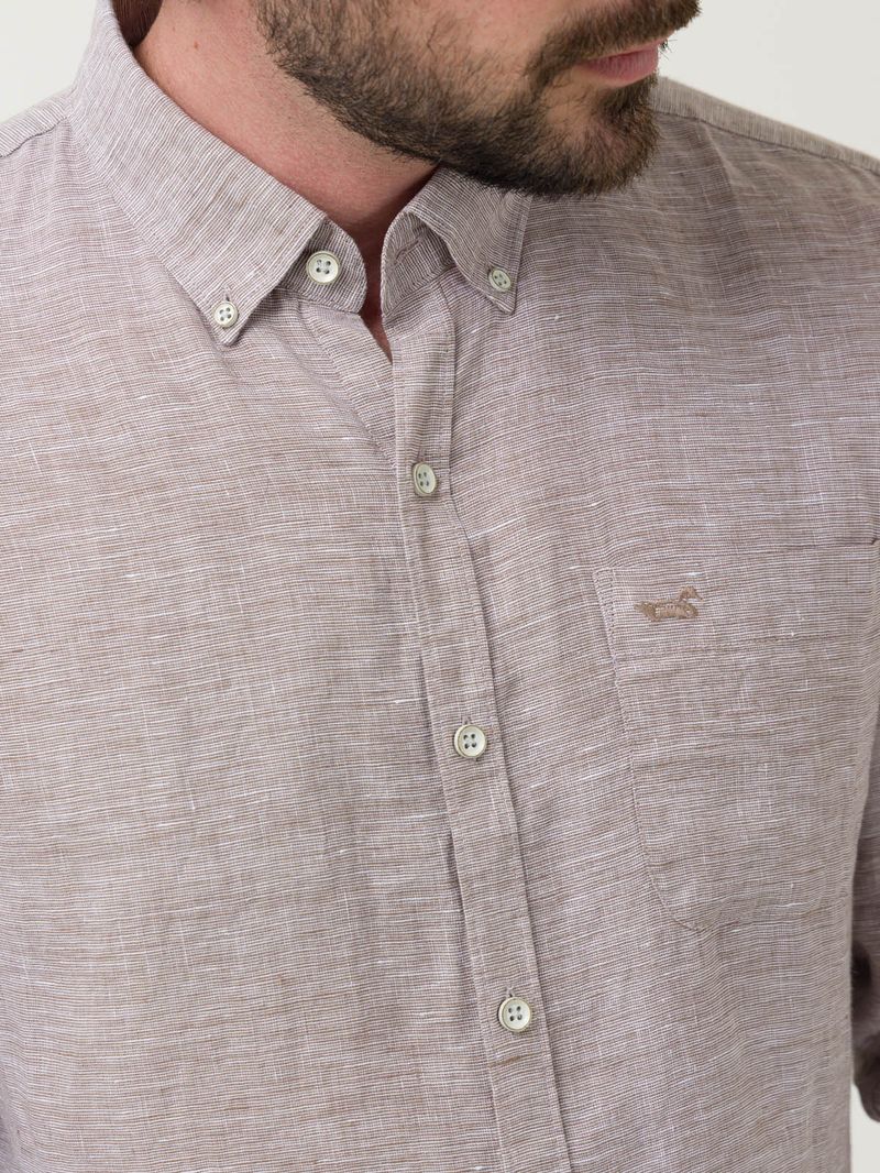 Camisa-Lino-Organico-Hombre-Linentex-Cafe-Rockford