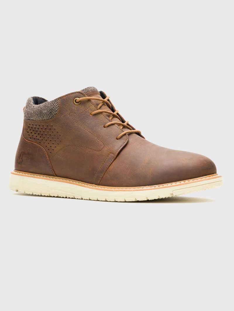 Botin Cuero Hombre Jenson Lace Boot Café Hush Puppies