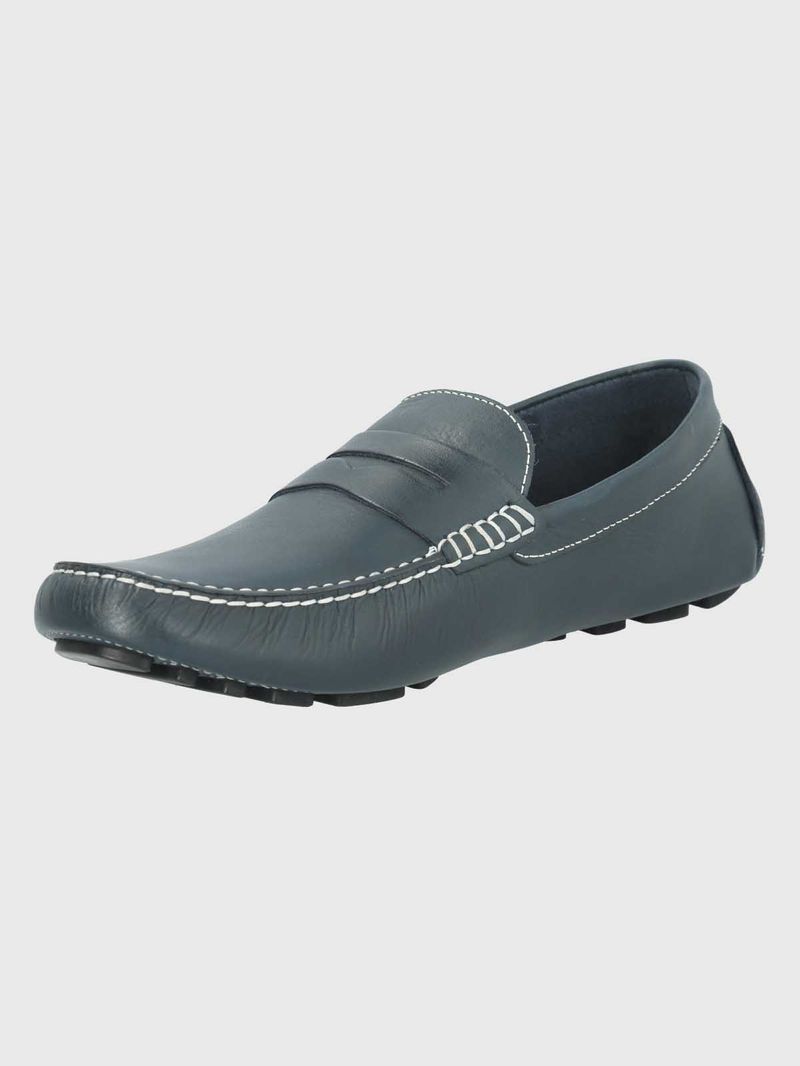 Mocasin-Cuero-Hombre-Lotus-Azul-Oscuro