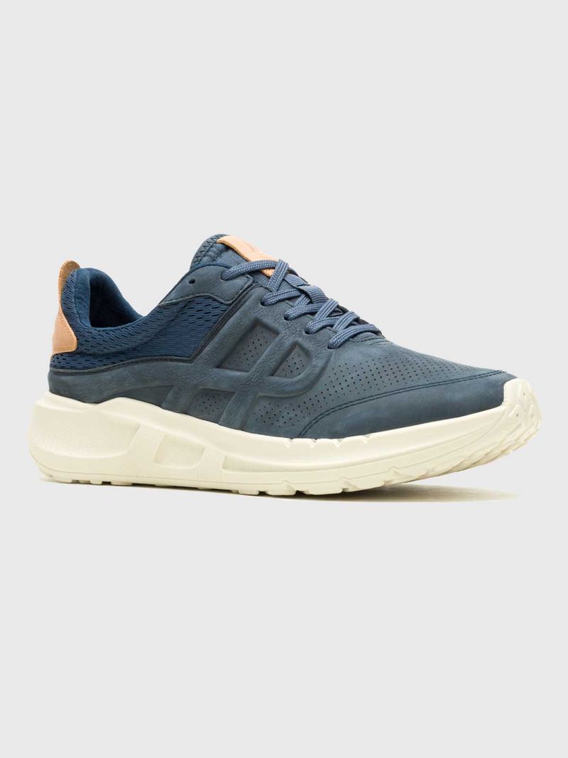 Zapatilla Cuero Hombre Seventy8 LTHR Runner Azul Hush Puppies