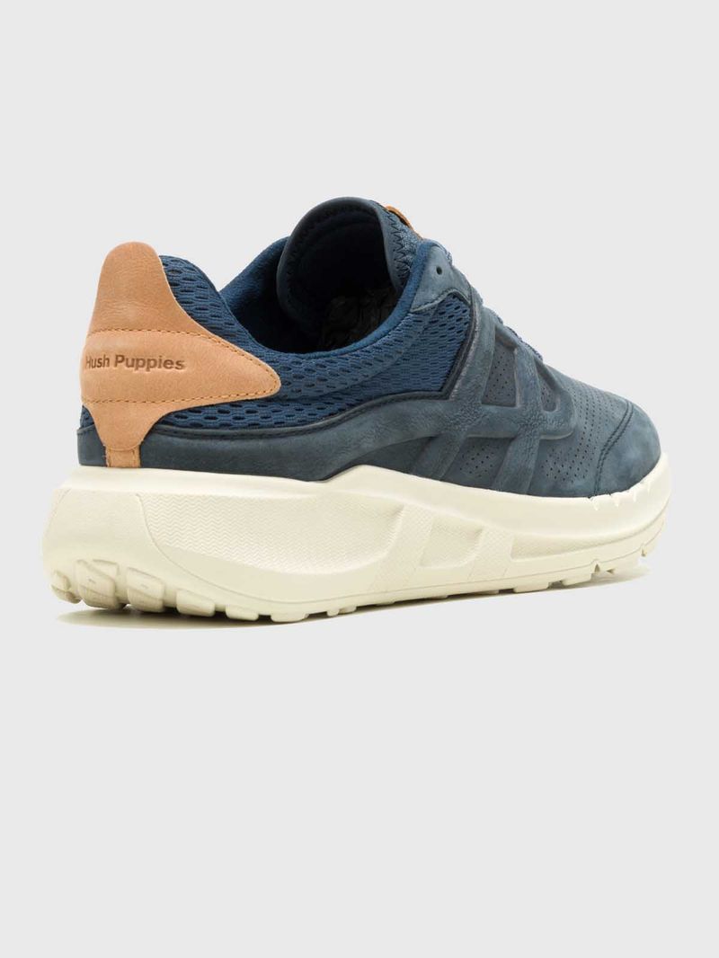 Zapatilla Cuero Hombre Seventy8 LTHR Runner Azul Hush Puppies