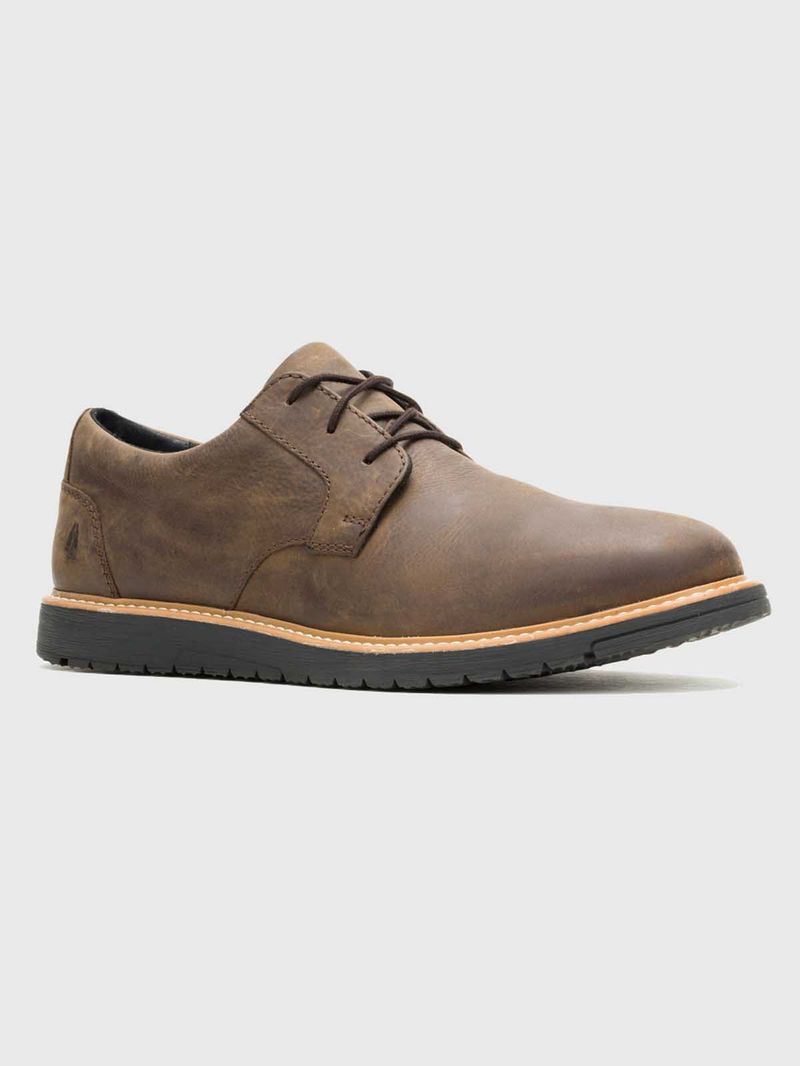 Zapato Cuero Hombre Jenson Oxford Café Hush Puppies