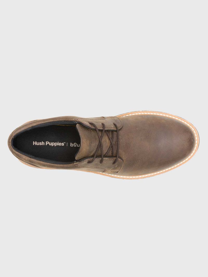 Zapato Cuero Hombre Jenson Oxford Café Hush Puppies