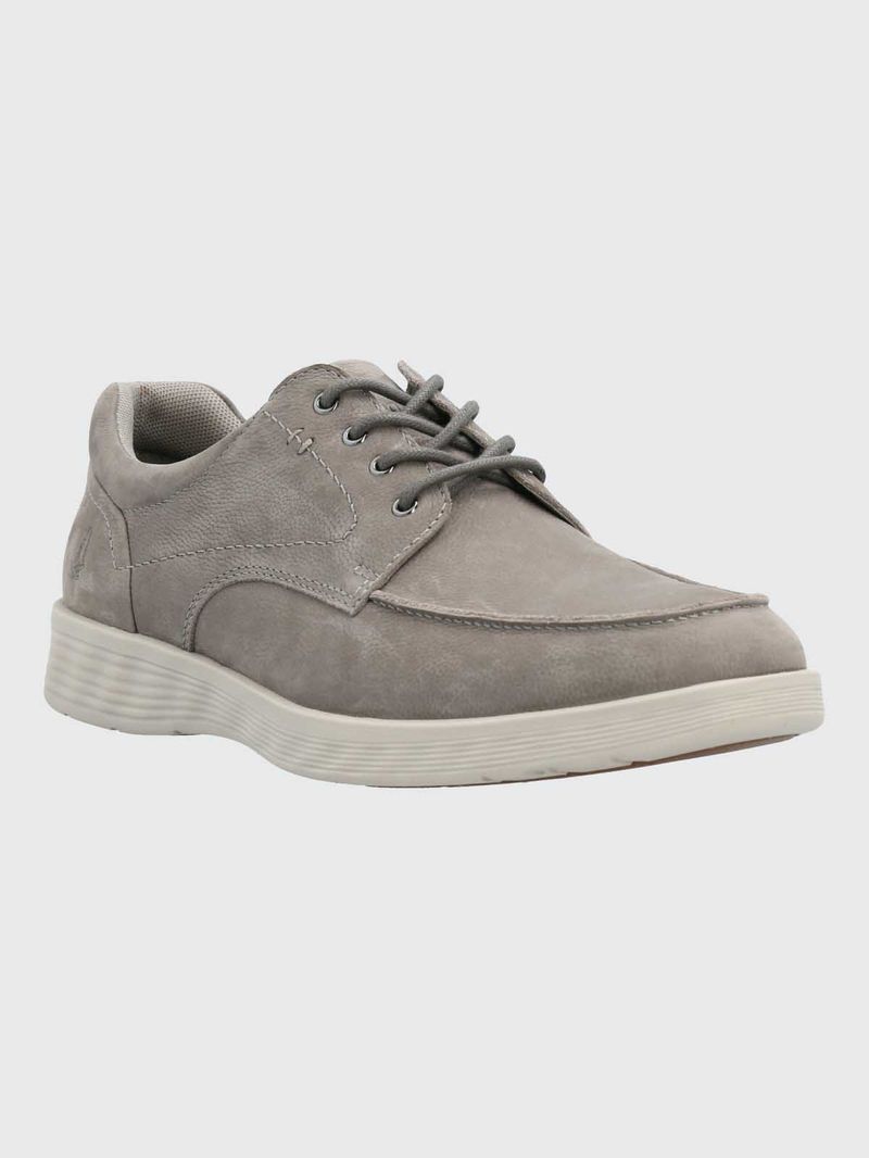 Zapato Cuero Hombre Spinal Broke Gris Hush Puppies