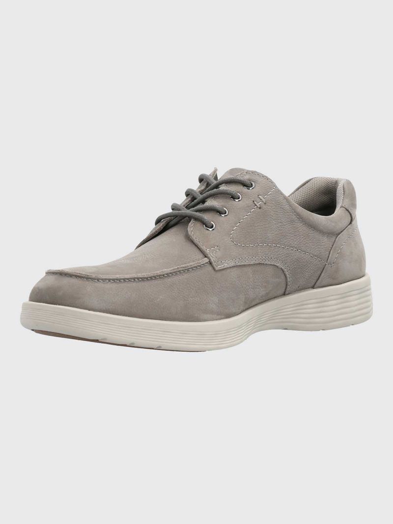 Zapato Cuero Hombre Spinal Broke Gris Hush Puppies