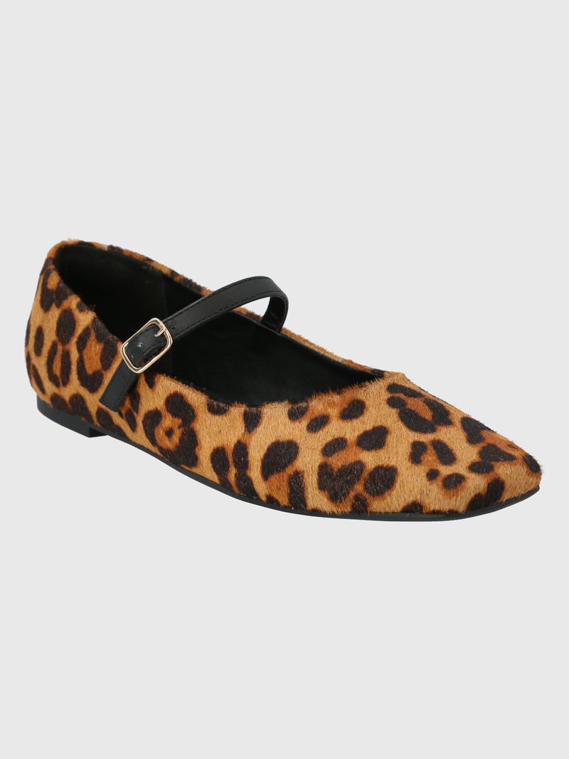 Ballerina Cuero Mujer Lovere Leopardo