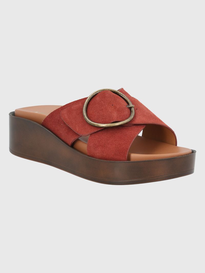 Sandalia Cuero Mujer Gise Terracota