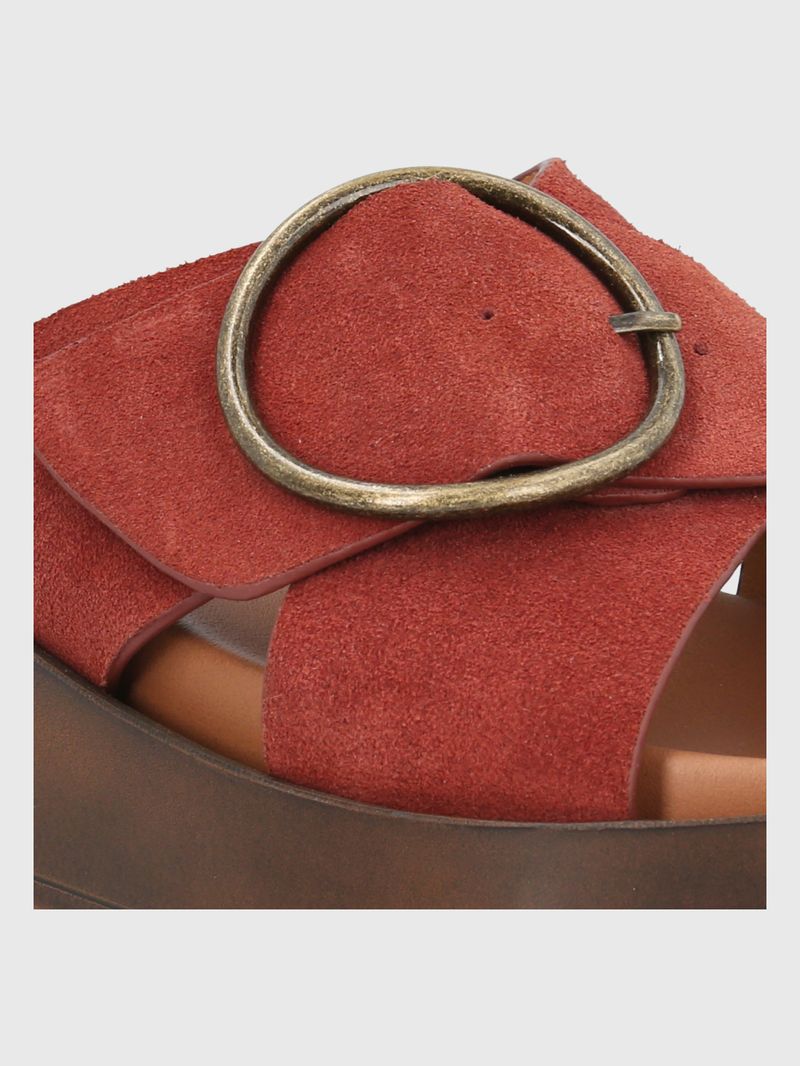 Sandalia Cuero Mujer Gise Terracota