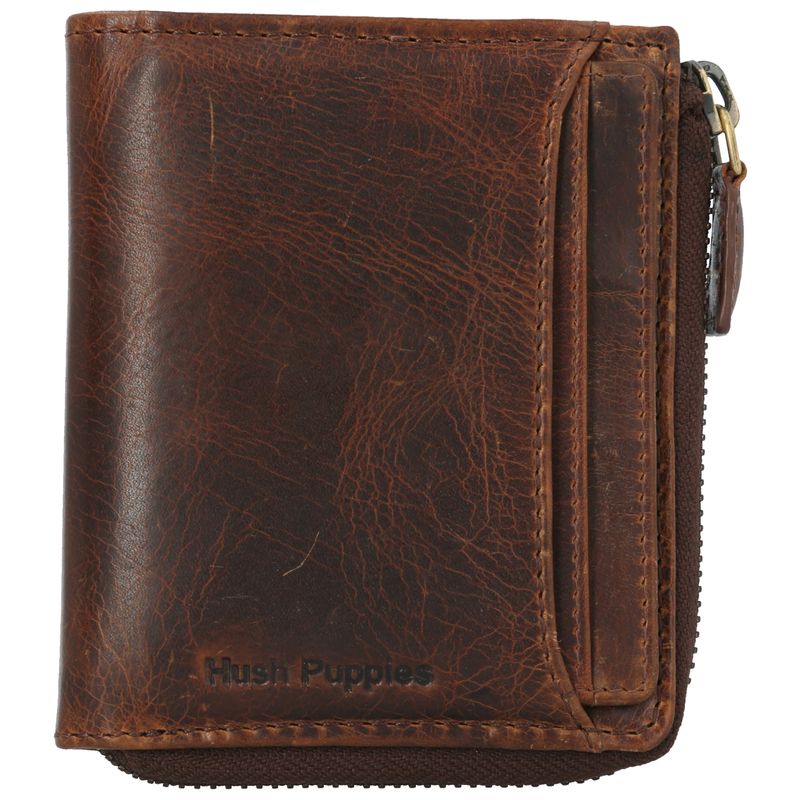 Billetera Cuero Hombre St Ethan Zip Café Hush Puppies