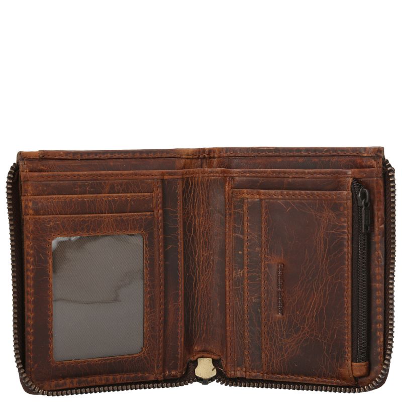 Billetera Cuero Hombre St Ethan Zip Café Hush Puppies