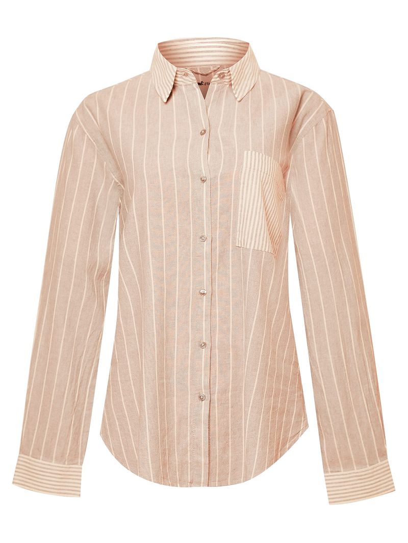 Blusa-Lino-Organico-Mujer-Lines-Rosado-Rockford