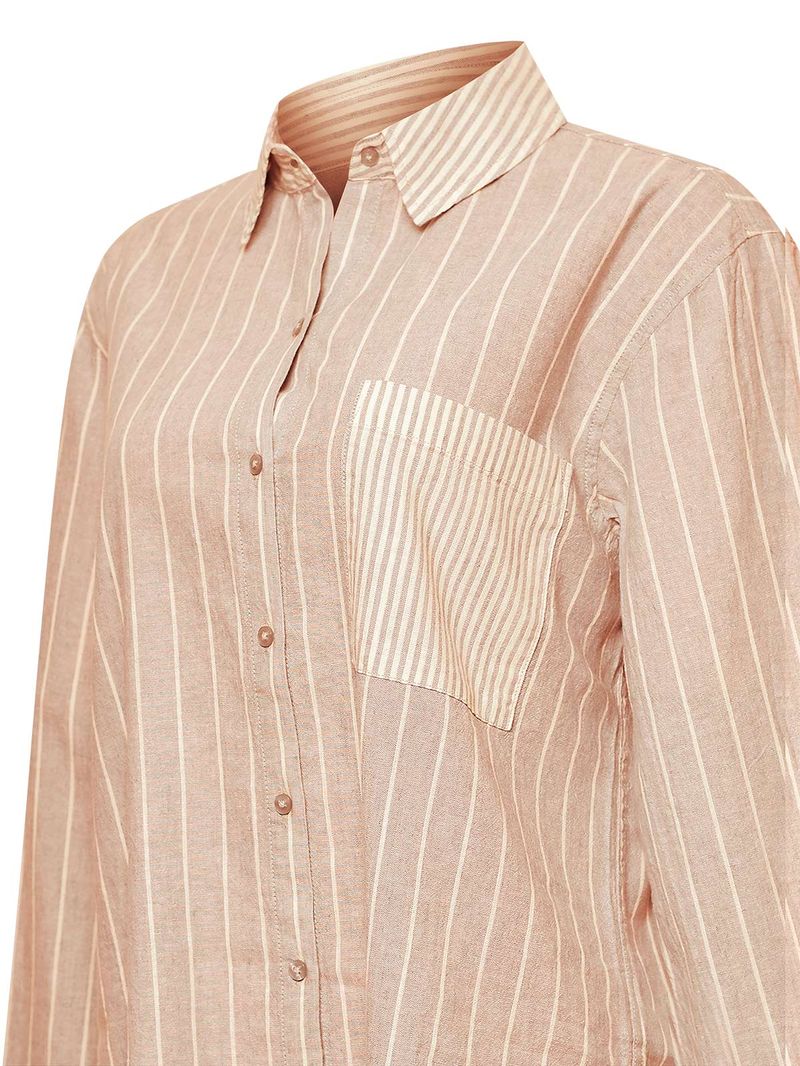 Blusa-Lino-Organico-Mujer-Lines-Rosado-Rockford