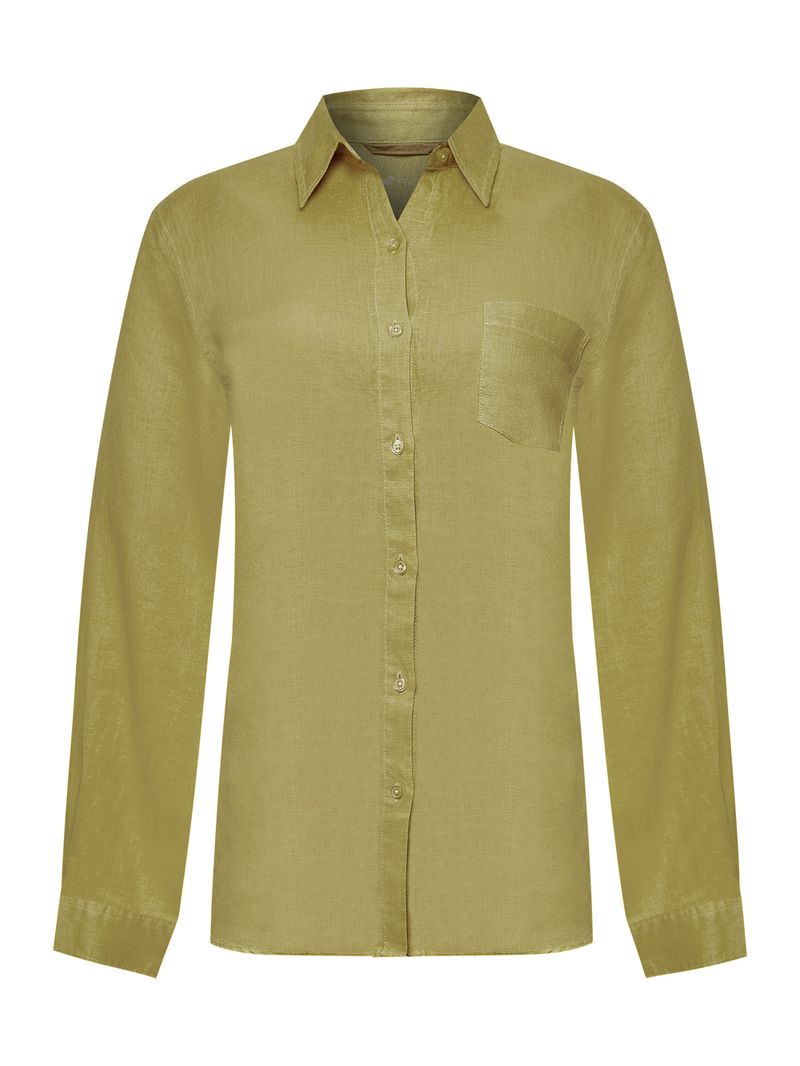 Blusa-Lino-Organico-Mujer-Lirio-Verde-Rockford