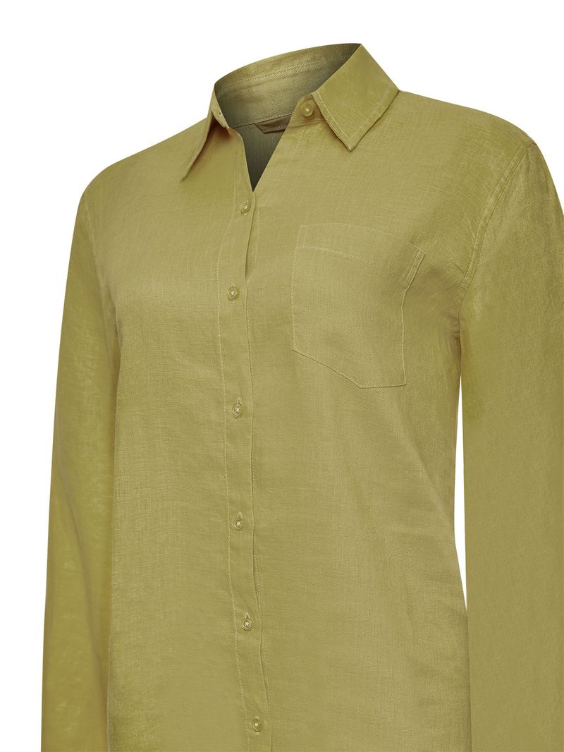 Blusa-Lino-Organico-Mujer-Lirio-Verde-Rockford
