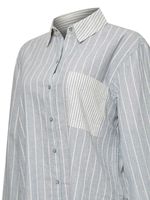 Blusa Lino Orgánico Mujer Lines Celeste Rockford