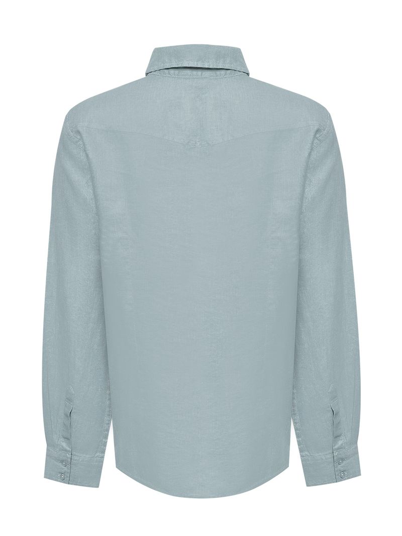 Blusa-Lino-Organico-Mujer-Lirio-Celeste-Rockford
