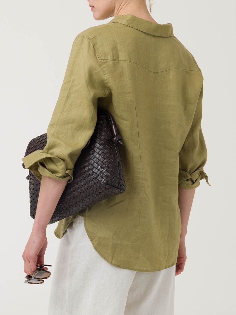 Blusa-Lino-Organico-Mujer-Lirio-Verde-Rockford