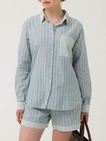 Blusa-Lino-Organico-Mujer-Lines-Celeste-Rockford