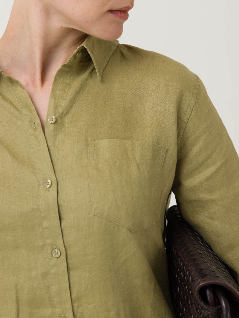 Blusa-Lino-Organico-Mujer-Lirio-Verde-Rockford