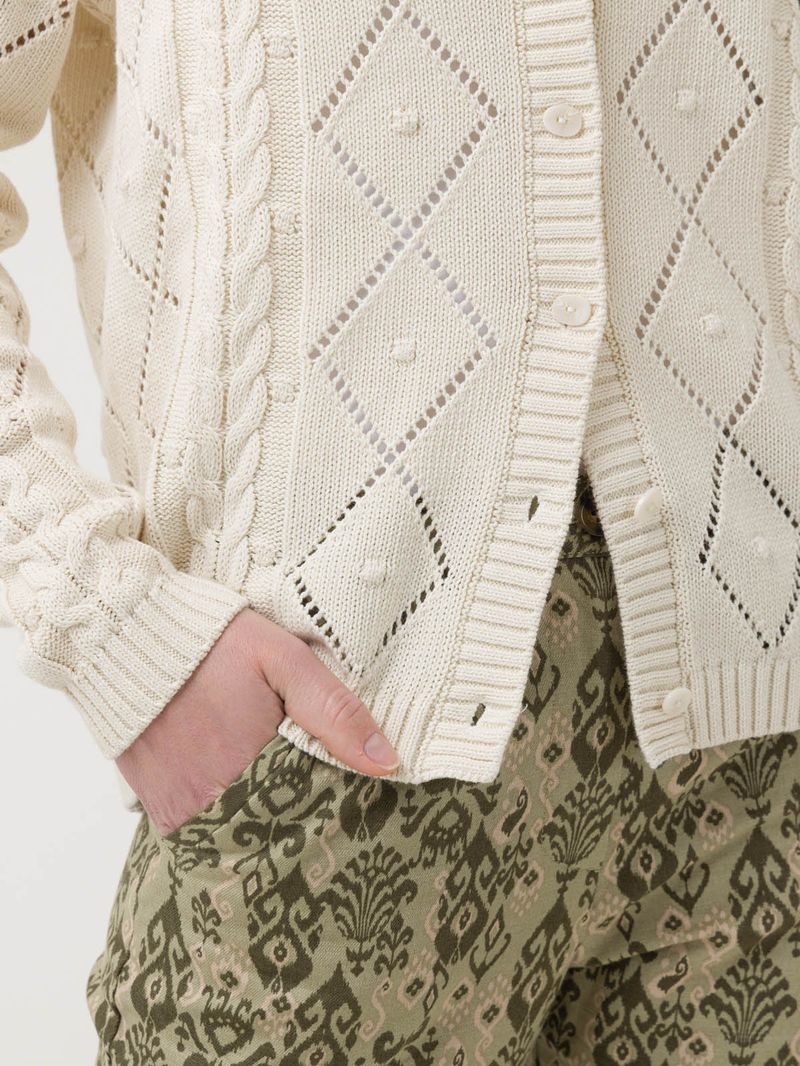 Sweater Algodón Orgánico Mujer Nit Blanco Rockford