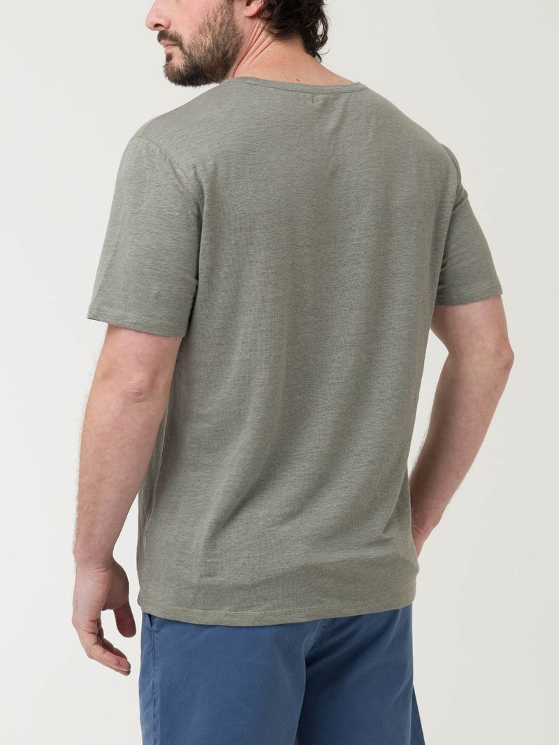 Polera Lino Orgánico Hombre Linen Gris Rockford
