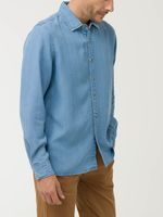Camisa Tencel Hombre Azul Rockford
