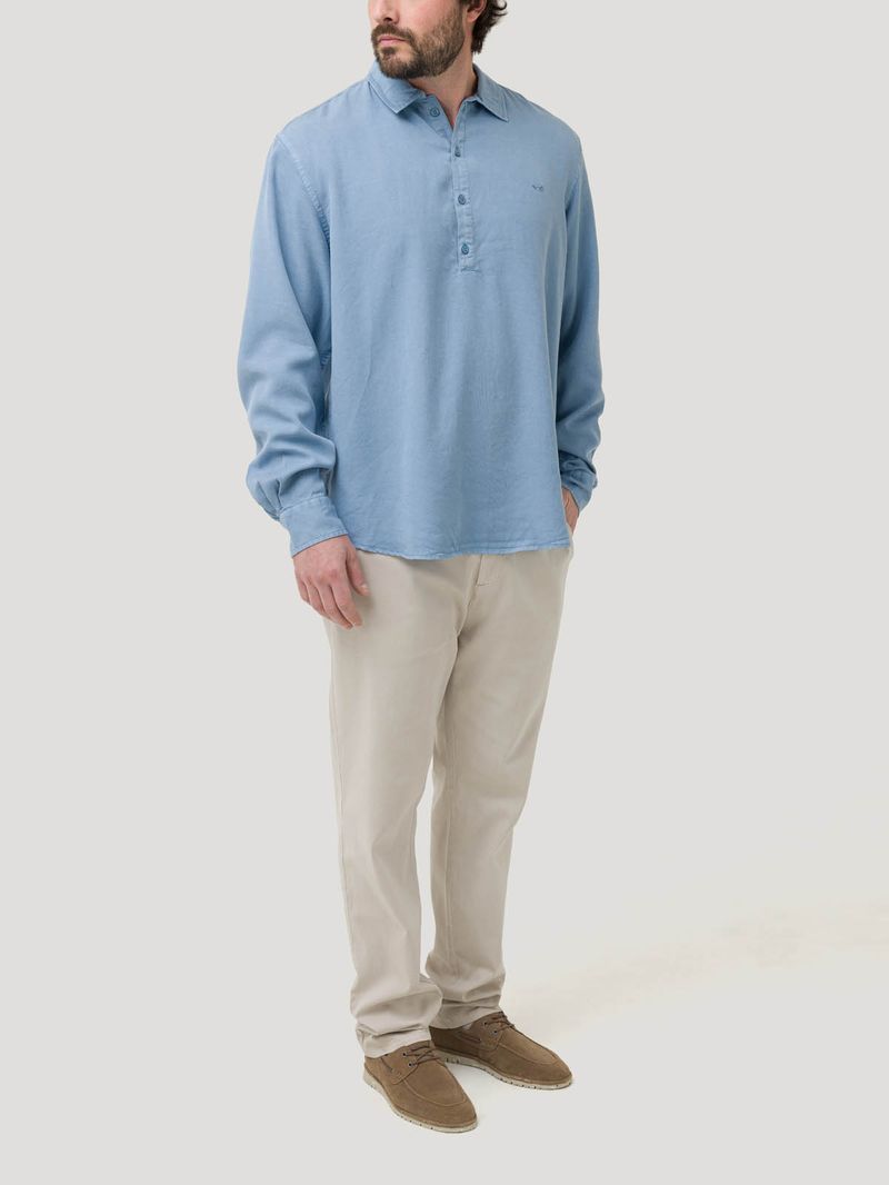 Camisa-Tencel-Hombre-Tencelhalf-Azul-Rockford