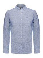 Camisa Lino Orgánico Hombre Linentex Azul Rockford