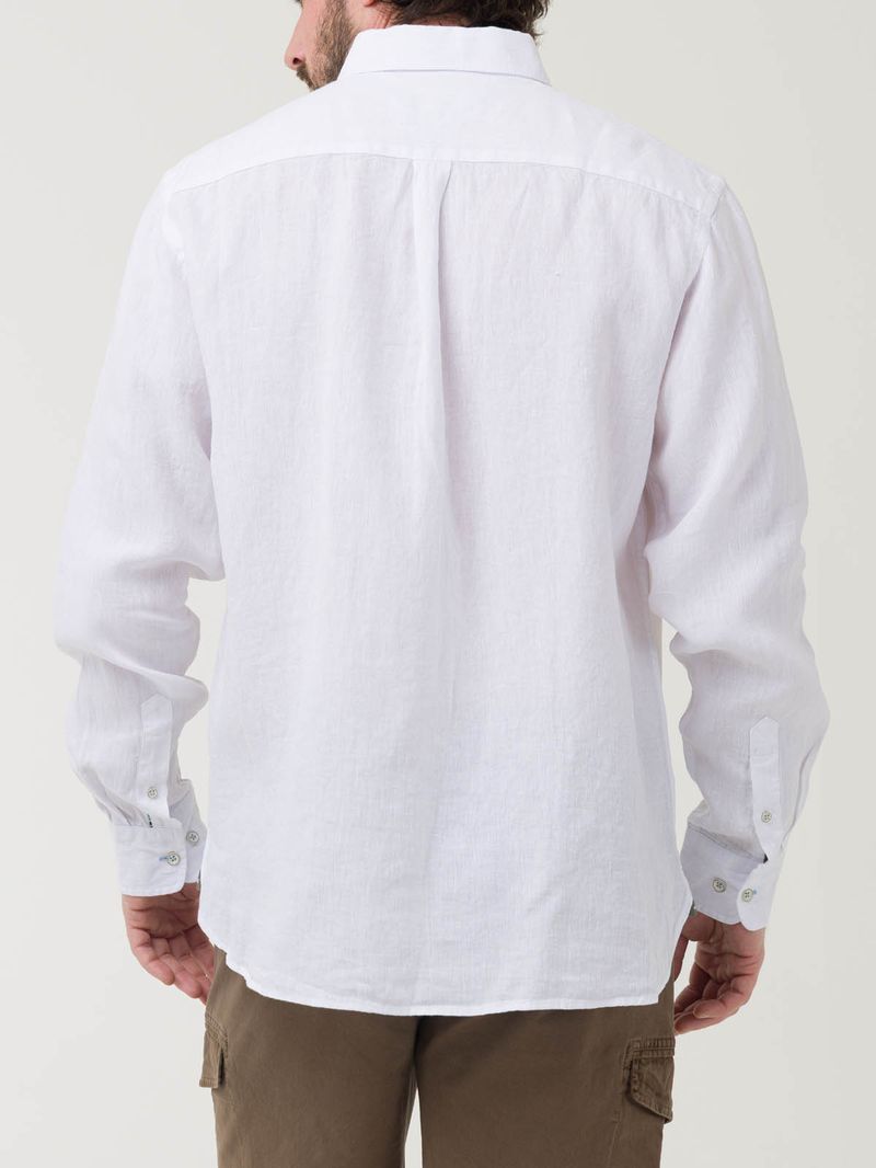 Camisa-Lino-Organico-Hombre-Linentex-Blanco-Rockford