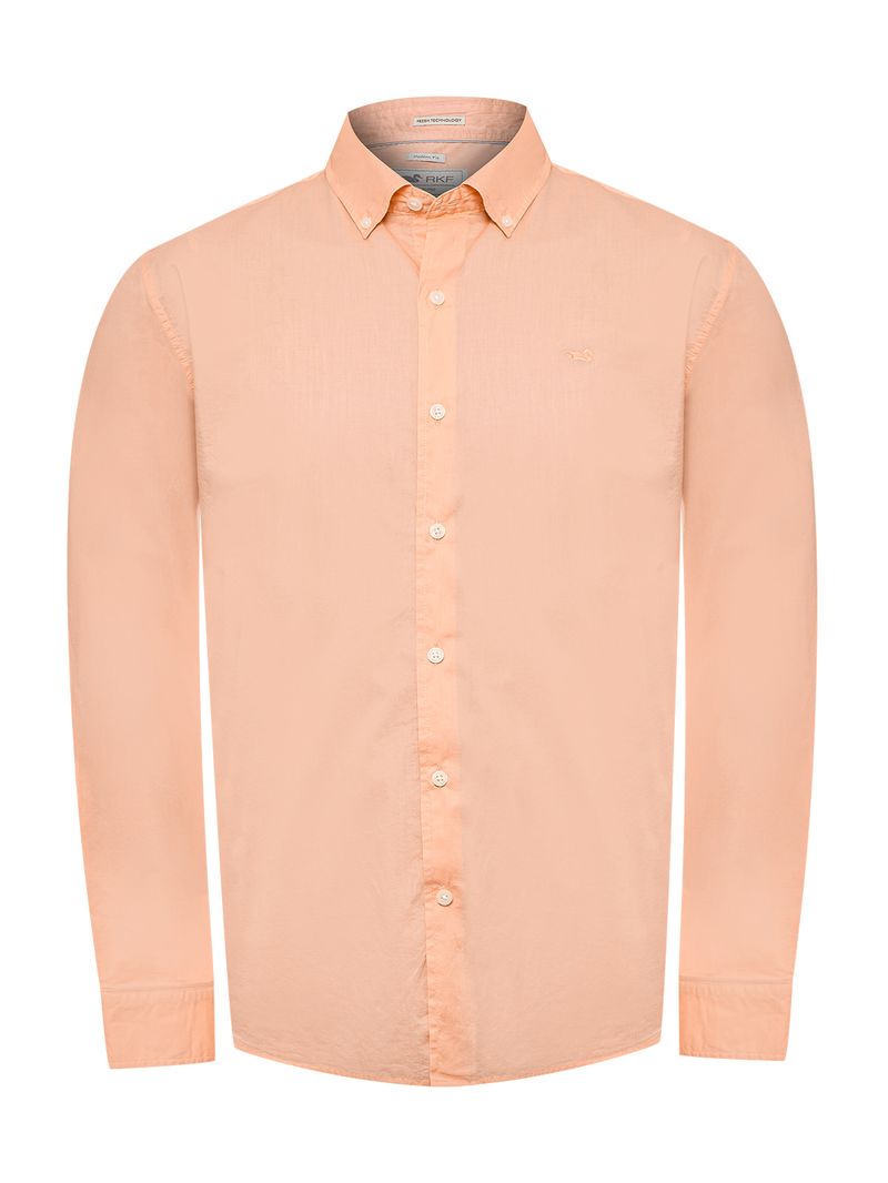 Camisa-Algodon-Organico-Hombre-Soft-Naranjo-Rockford