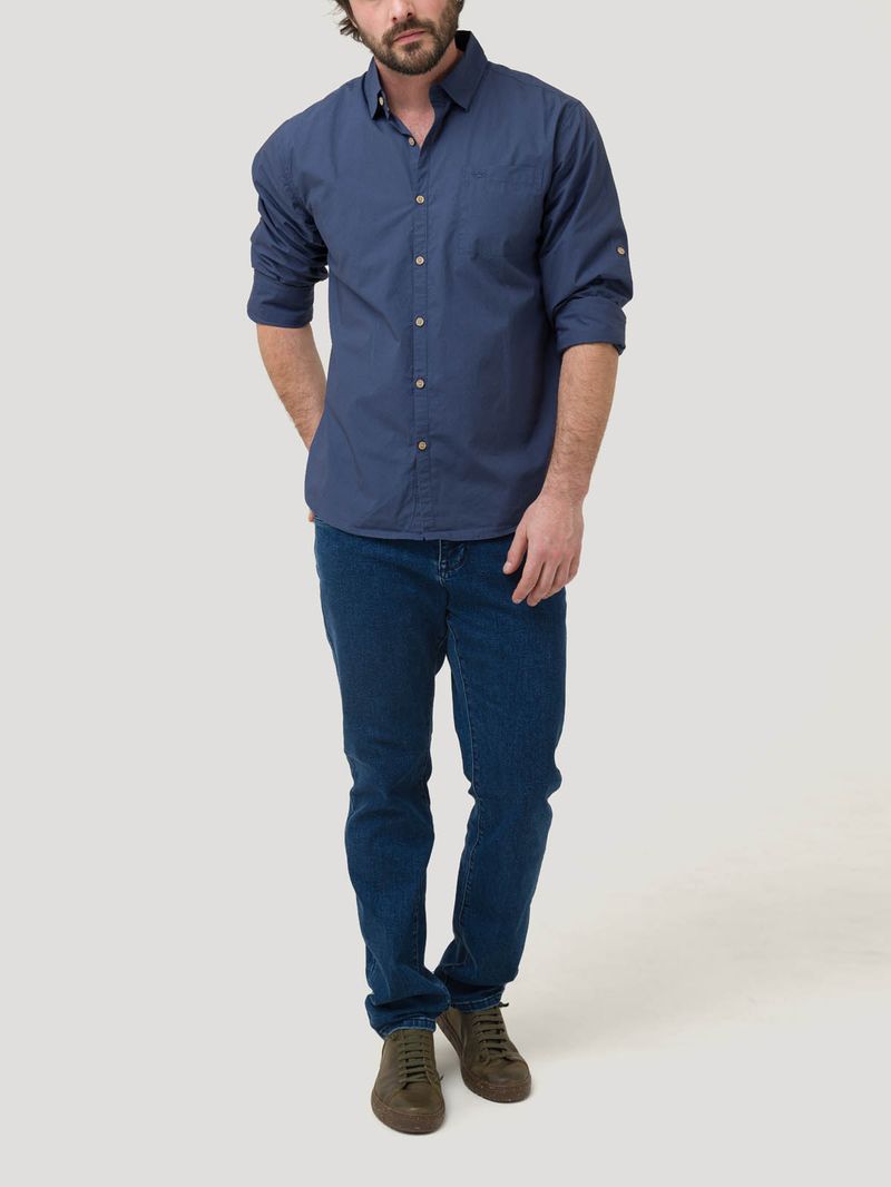 Camisa-Algodon-Organico-Hombre-Galiton-Azul-Rockford