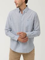 Camisa Algodón Orgánico Hombre Raya Azul Rockford