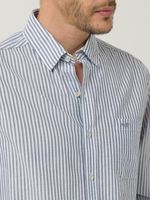 Camisa Algodón Orgánico Hombre Raya Azul Rockford